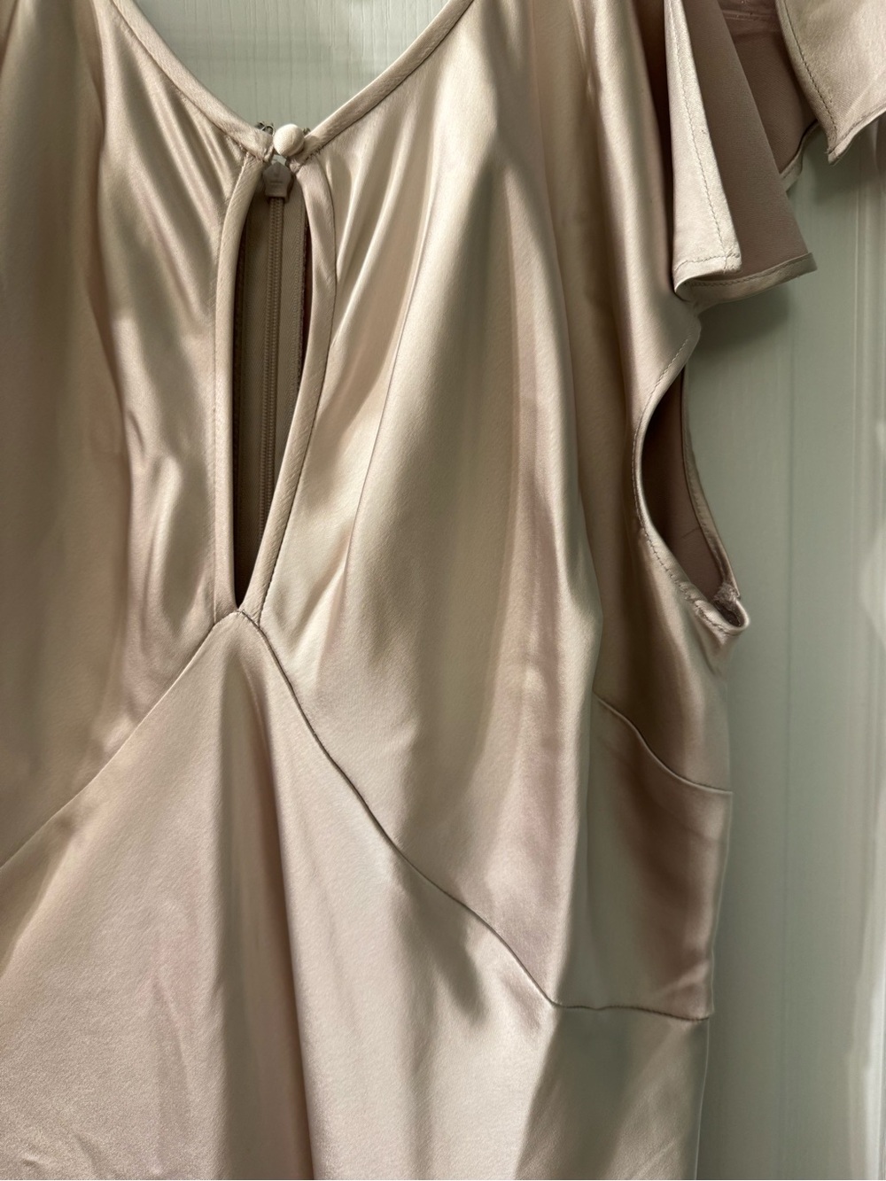 Women's Satin Dress in Light Beige